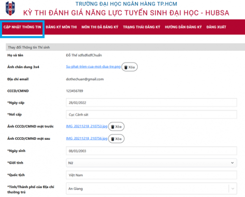 Huong dan dang ky thi danh gia nang luc DH Ngan hang TPHCM 2023