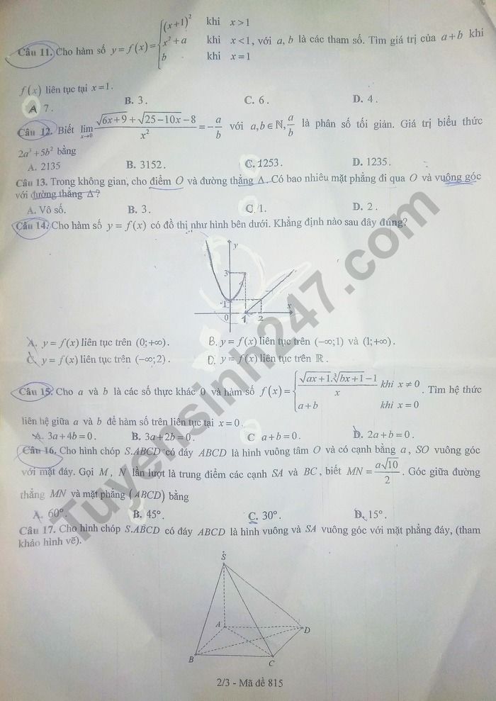 De thi giua ki 2 lop 11 mon Toan nam 2023 - THPT Vo Van Kiet
