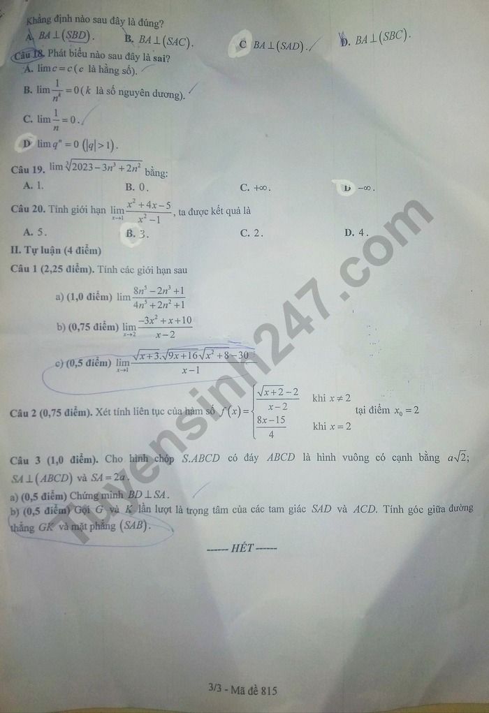 De thi giua ki 2 lop 11 mon Toan nam 2023 - THPT Vo Van Kiet