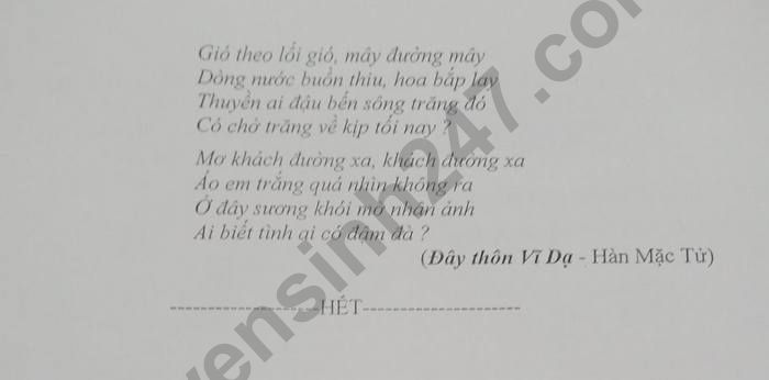 De giua ki 2 lop 11 nam 2023 mon Van - THCS & THPT Tran Van Lam