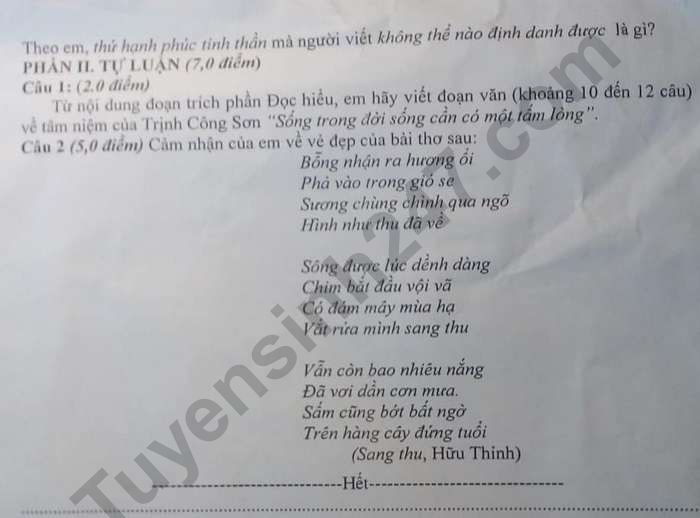 De giua ki 2 lop 9 nam 2023 mon Van - THCS My Luong