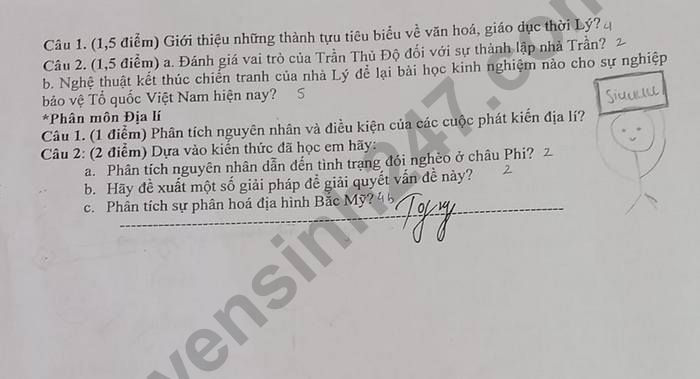 De thi giua ki 2 lop 7 mon Su - Dia nam 2023 - THCS Cua Ong