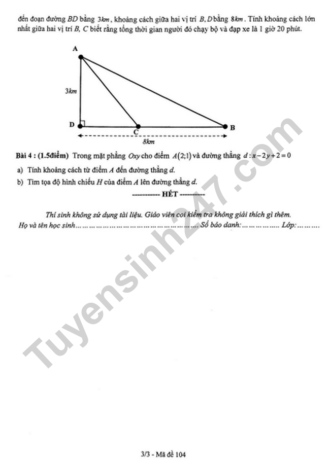 De giua ki 2 lop 10 nam 2023 mon Toan - THPT Tran Phu