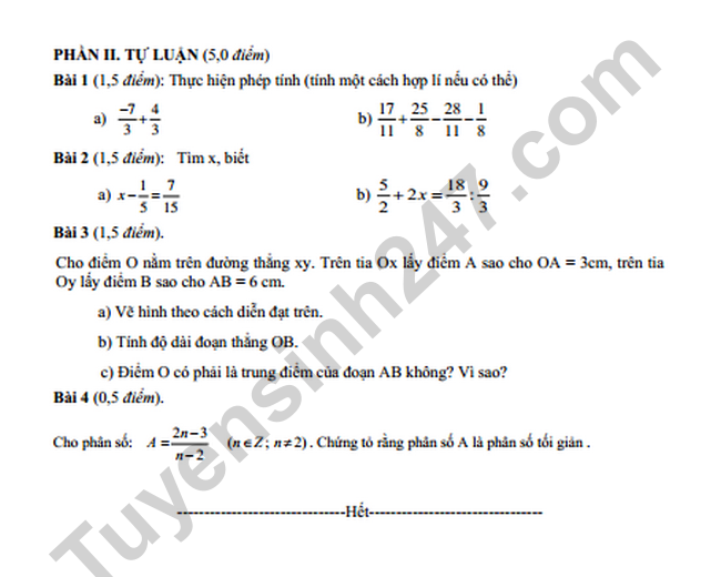 De thi giua ki 2 lop 6 mon Toan nam 2023 - Phong GD Son Dong