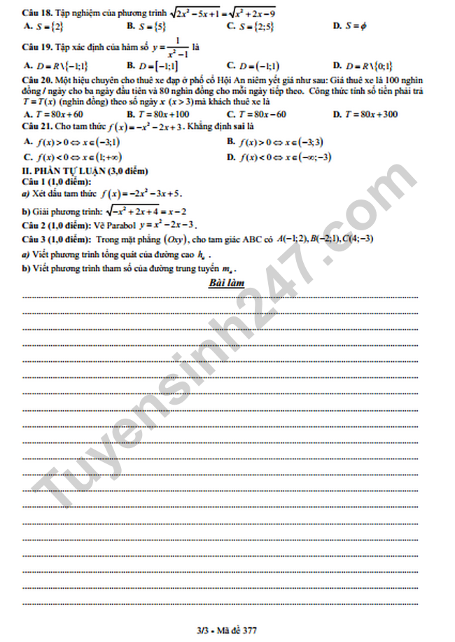 De thi giua ki 2 lop 10 mon Toan nam 2023 - THPT Krong Bong
