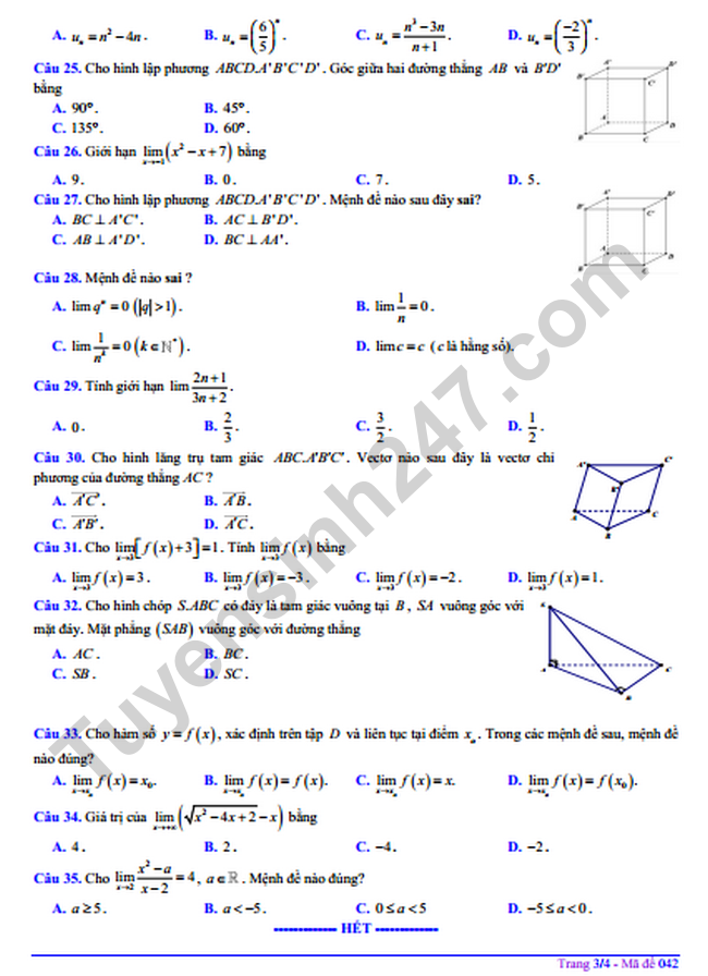 De thi GK 2 lop 11 mon Toan nam 2023 - THPT Tuy Phong