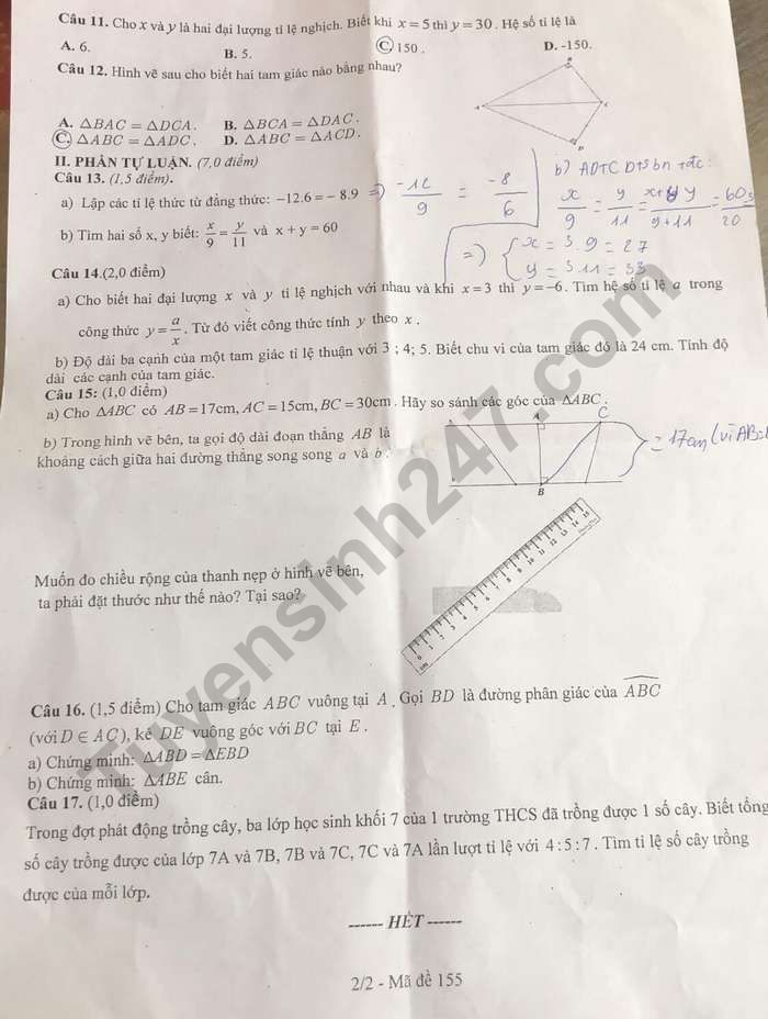 De giua ki 2 lop 7 nam 2023 mon Toan - THCS Nguyen Tat Thanh