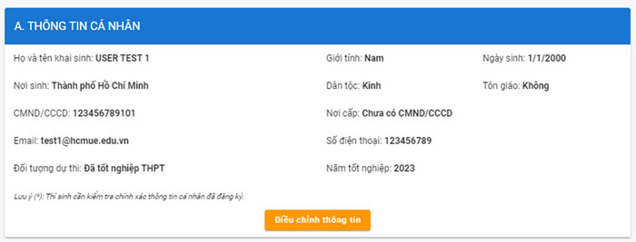 Huong dan dang ky thi Danh gia nang luc DH Su pham TPHCM 2023