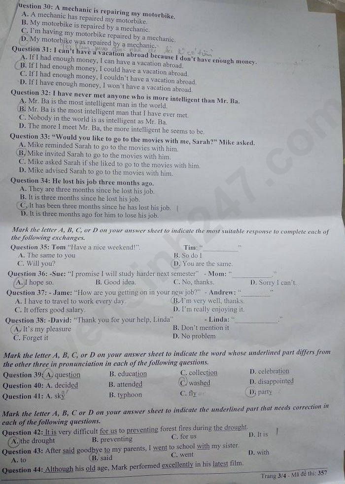 De thi thu vao lop 10 mon Anh 2023 - Huyen Dien Chau