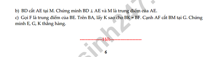 De thi cuoi ki 2 mon Toan lop 7 - THCS Au Lac (Tham khao) nam 2023