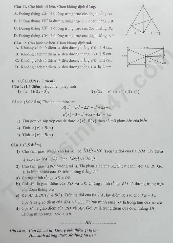 De hoc ki 2 lop 7 nam 2023 mon Toan THCS&THPT Nguyen Tat Thanh