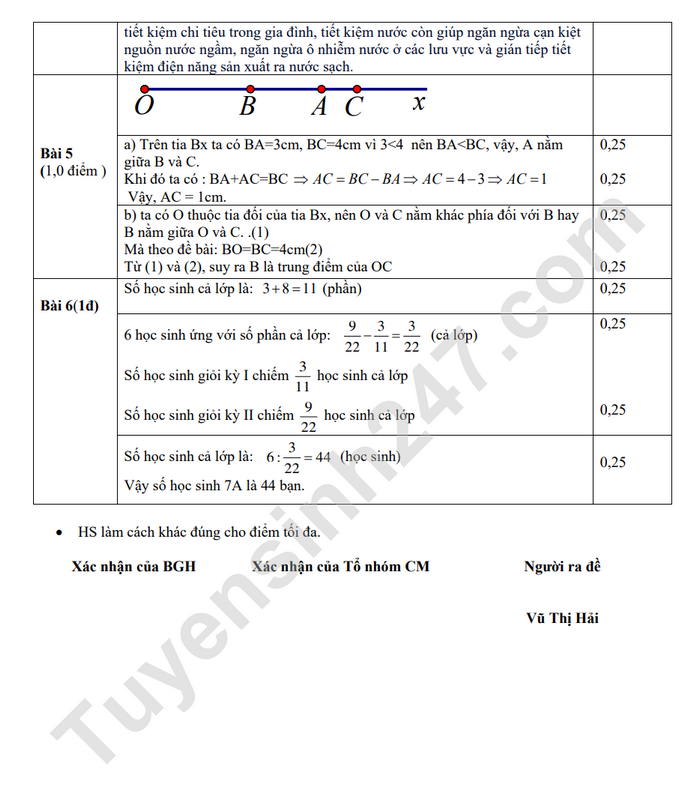 De thi hoc ki 2 mon Toan lop 6 nam 2023 - THCS Vinh Niem