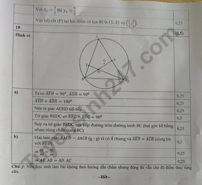 De thi hoc ki 2 lop 9 mon Toan nam 2023 - So GD Ben Tre (Co dap an)