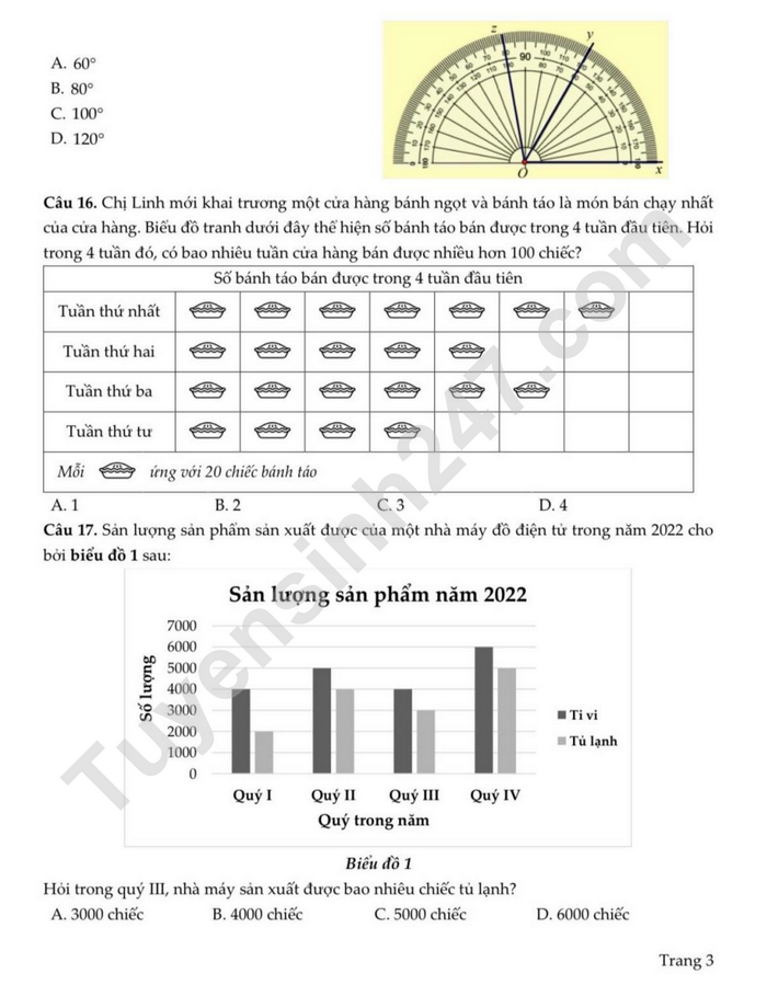 De cuoi ki 2 lop 6 mon Toan nam 2023 Quan Hai Ba Trung