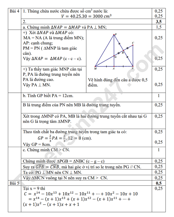 De thi ki 2 mon Toan lop 7 - THCS Dong Xuan 2023 (Co dap an)