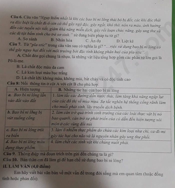 De hoc ki 2 lop 7 nam 2023 mon Van - THCS Phuc Yen