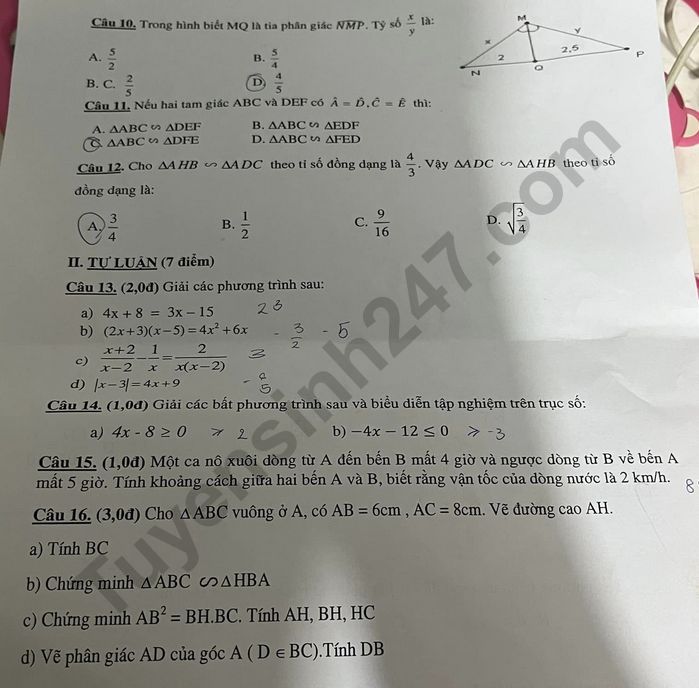 De thi hoc ki 2 lop 8 mon Toan nam 2023 - THCS Binh Son