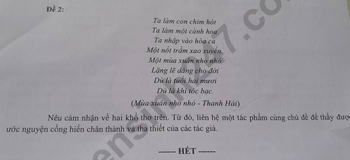 De kiem tra cuoi ki 2 lop 9 mon Van nam 2023 - THCS Le Anh Xuan