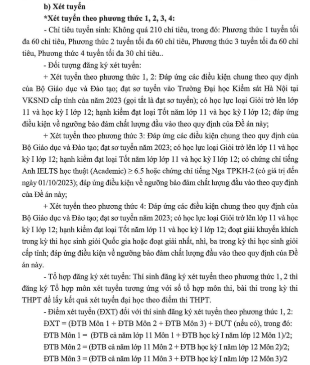 Dai hoc Kiem sat Ha Noi tuyen sinh nam 2023