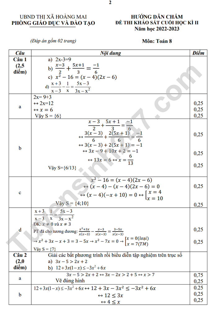 De kiem tra cuoi ki 2 lop 8 mon Toan 2023 TX Hoang Mai (Co dap an)