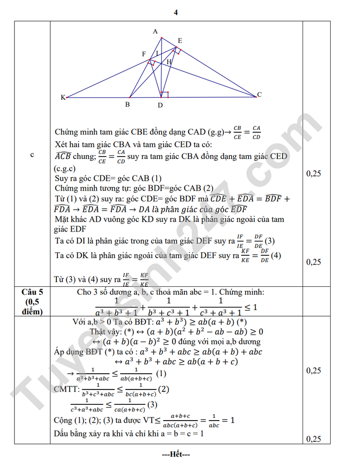 De kiem tra cuoi ki 2 lop 8 mon Toan 2023 TX Hoang Mai (Co dap an)