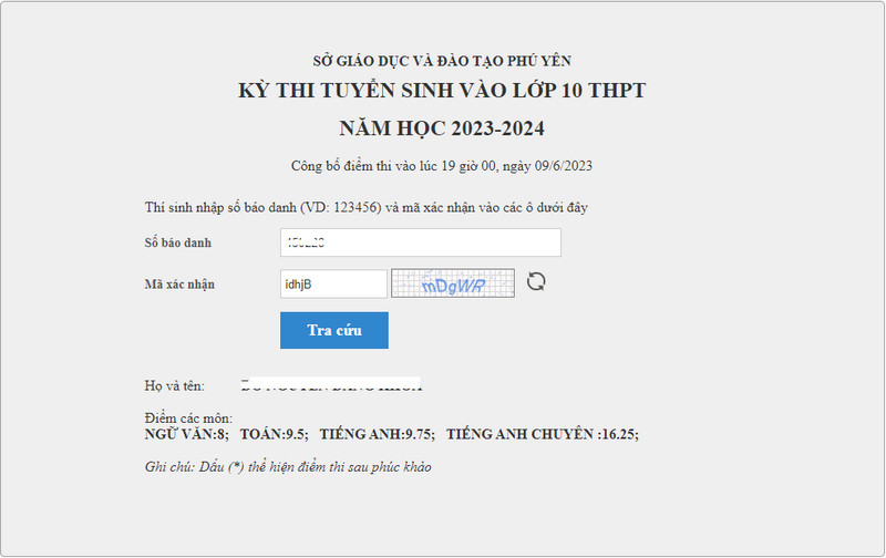 Tinh dau tien cong bo diem thi vao lop 10 nam 2023
