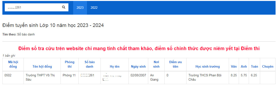 Da co diem thi tuyen sinh lop 10 An Giang nam 2023
