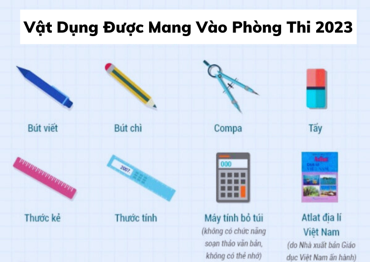Nhung vat dung duoc mang va cam mang vao phong thi tot nghiep THPT 2023