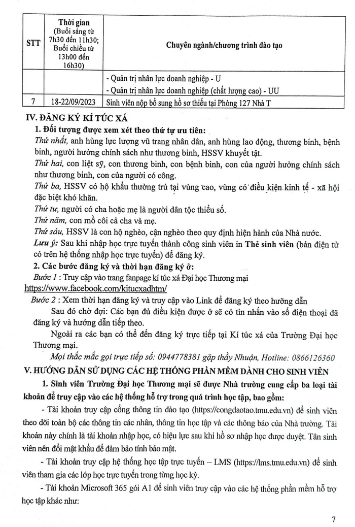 Ho so nhap hoc Dai hoc Thuong Mai 2023