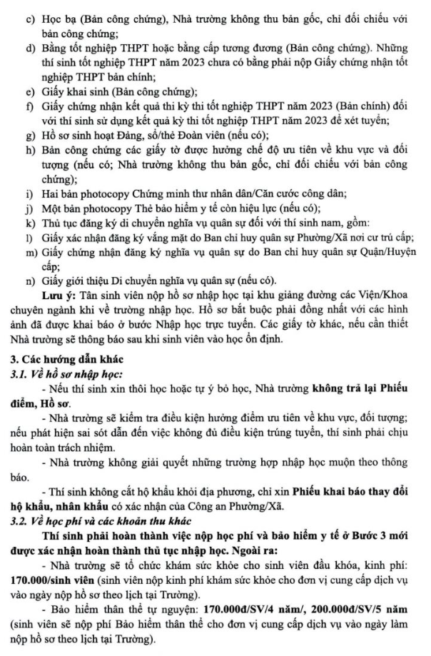 Ho so nhap hoc Dai Hoc Mo Ha Noi nam 2023