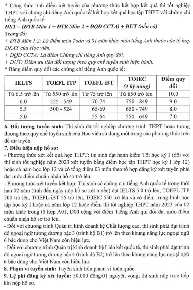 Hoc vien Phu nu Viet Nam xet tuyen bo sung nam 2023