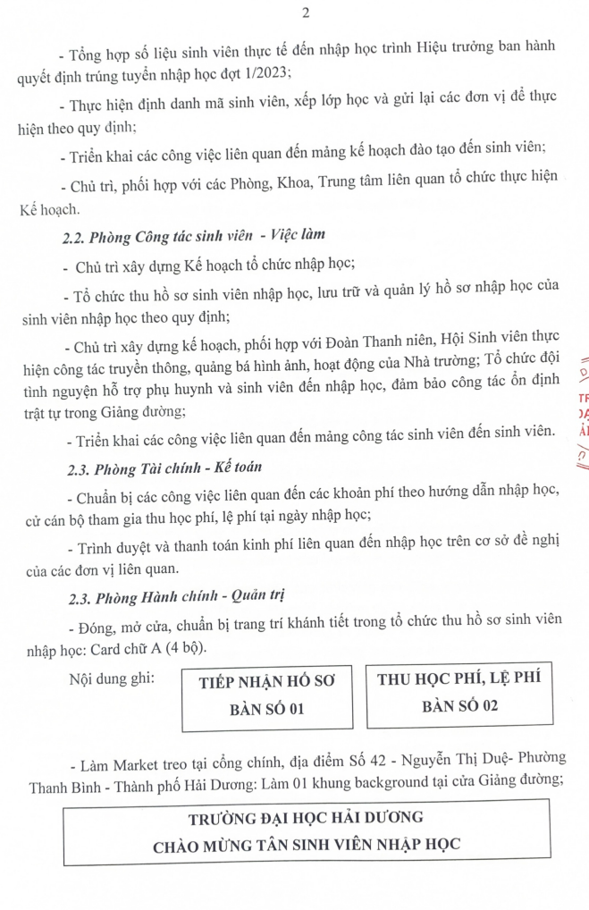 Ho so nhap hoc Dai hoc Hai Duong nam 2023