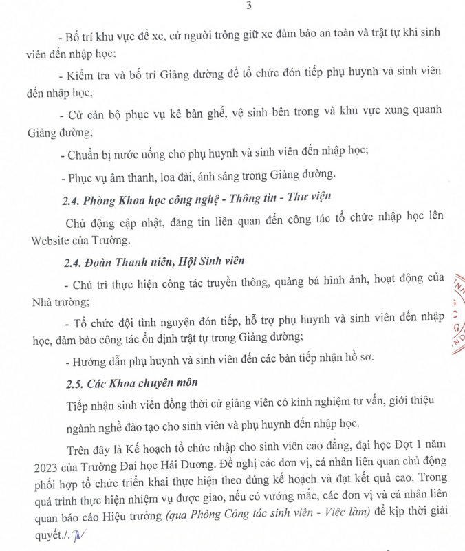 Ho so nhap hoc Dai hoc Hai Duong nam 2023