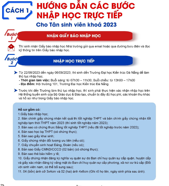 Huong dan nhap hoc Dai hoc Kien Truc Da Nang 2023