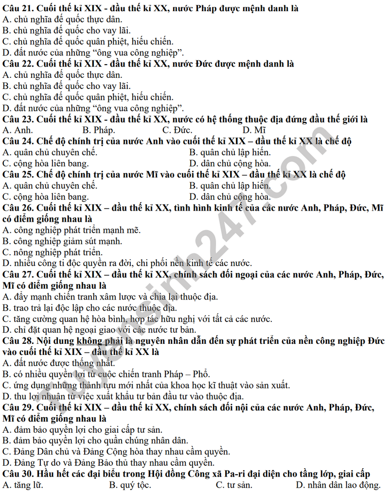 De thi giua ki 1 mon Su lop 8 THCS Thanh Am nam 2022