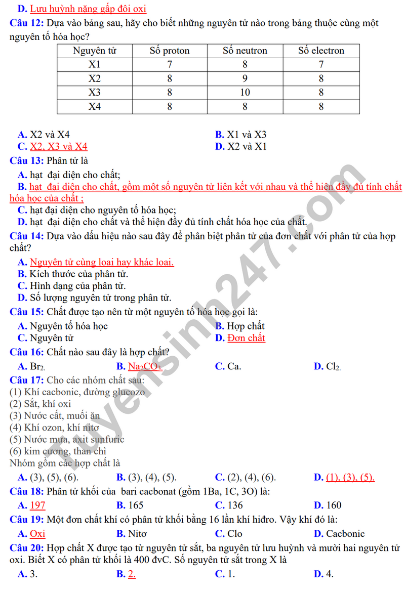 De thi giua hoc ki 1 lop 8 mon Hoa 2023 - THCS Ngo Gia Tu