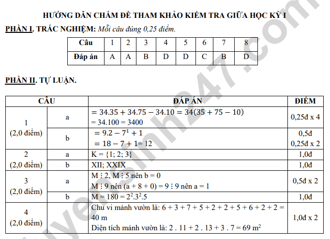 De thi giua ki 1 lop 6 mon Toan 2023 - THCS Hai Ba Trung (Tham khao)