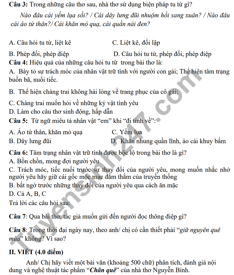 De tham khao giua ki 1 mon Van lop 10 nam 2023 - THPT Thuan Thanh