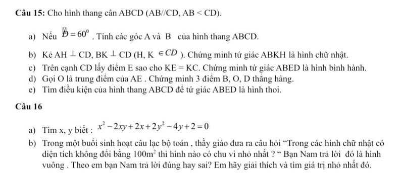 De thi giua ki 1 lop 8 mon Toan 2023 - Phong GD Thach Ha