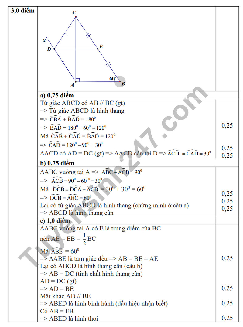 De thi giua ki 1 mon Toan lop 8 - TH&THCS Van Huong 2023