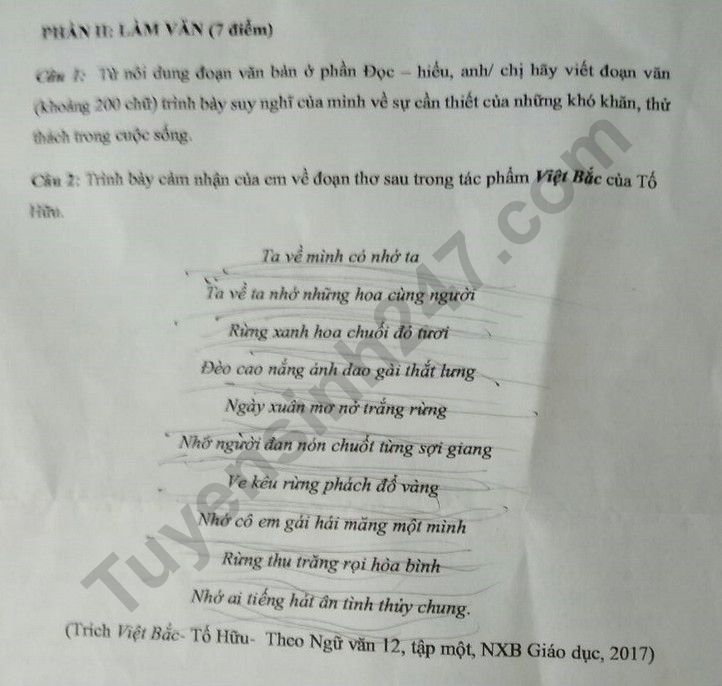 De thi giua ki 1 lop 12 mon Van 2023 - THPT Hoang Hoa