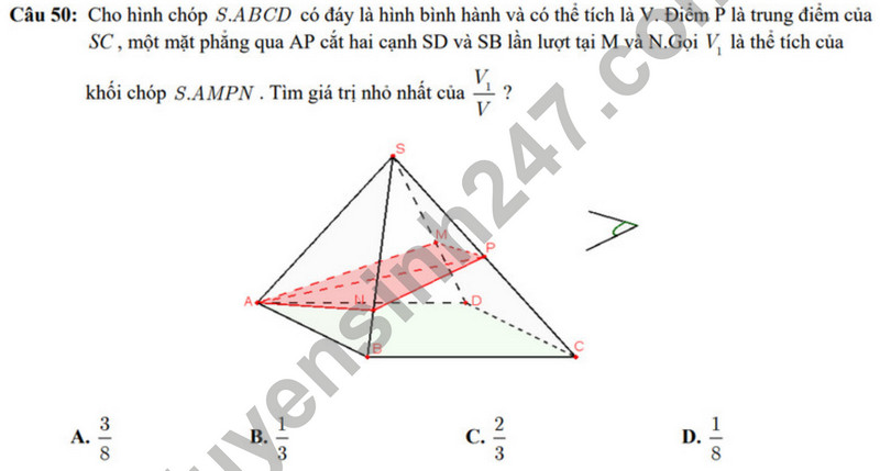 De thi giua ki 1 nam 2023 mon Toan lop 12 - THPT Tran Van Quan