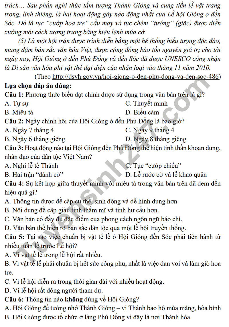 De cuong on tap ki 1 mon Van lop 11 nam 2023 - THPT Yen Hoa