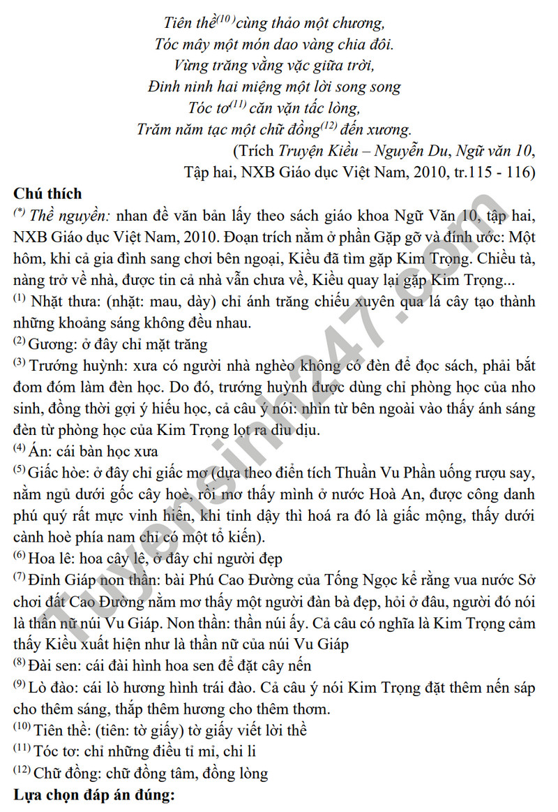 De cuong on tap ki 1 mon Van lop 11 nam 2023 - THPT Yen Hoa