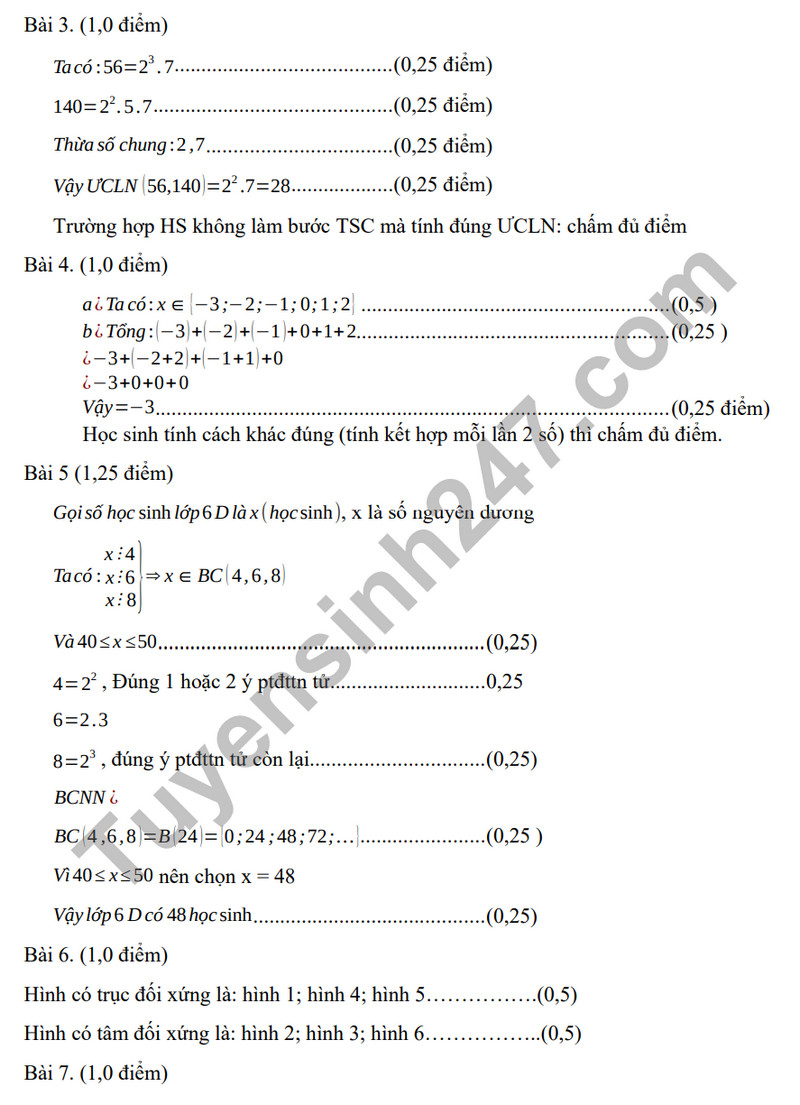 De tham khao cuoi ki 1 mon Toan lop 6 nam 2023 - THCS Hoa Phu