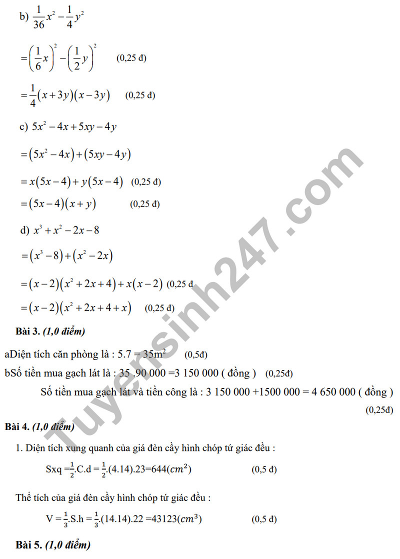 De tham khao ki 1 mon Toan lop 8 - THCS Tan Thanh Tay 2023