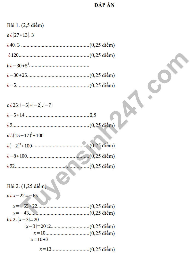 De tham khao cuoi ki 1 mon Toan lop 6 nam 2023 - THCS Hoa Phu