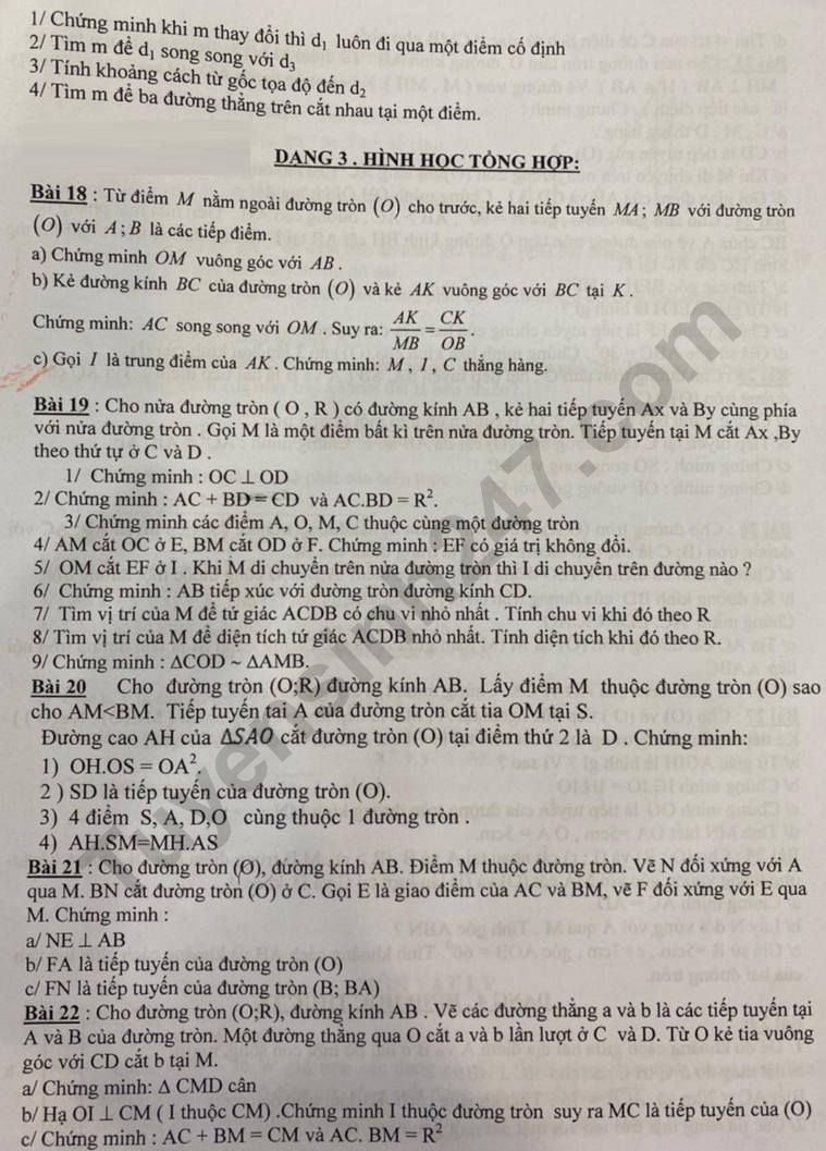 De cuong on tap ki 1 lop 9 mon Toan - THCS Tay Son 2023