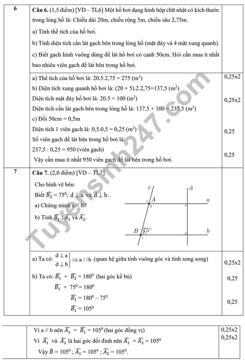 De tham khao ki 1 mon Toan lop 7 nam 2023 - TH&THCS Tan Trung