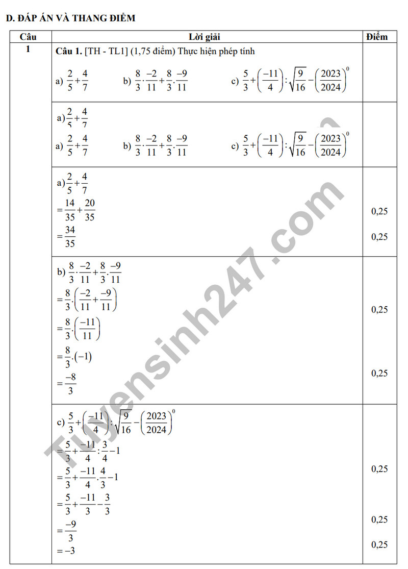 De tham khao ki 1 mon Toan lop 7 nam 2023 - TH&THCS Tan Trung